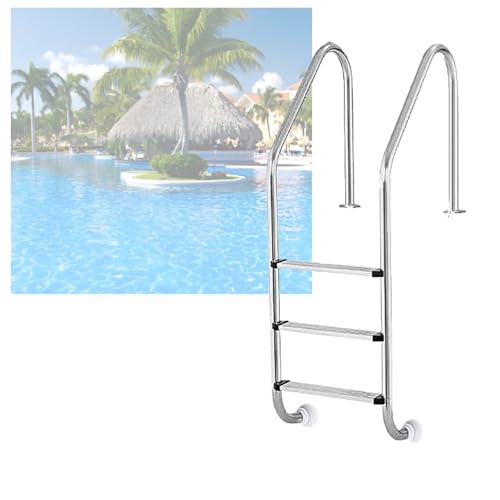 Escalera para piscina 3 peldaños acero inoxidable miniatura 1
