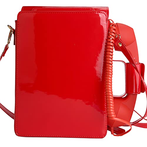 Image of QiMing Retro dial telephone Crossbody Shoulder Bag,Pu Movable microphone Purse for Women