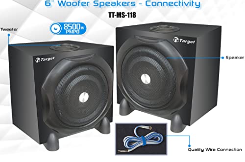 Image of Target TT-MS-118 HI-FI Sound Multimedia Speaker 6 inch x2 NOS with TWEETERS RMS 80 WATTS