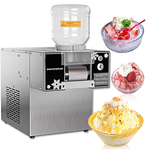 Máquina de hielo de copo de nieve comercial, 60 kg/24 h 120 kg/24 h trituradora de copo de nieve eléctrica de mesa refrigeración por aire para el hogar, camión de comida, restaurante,310x570x420mm