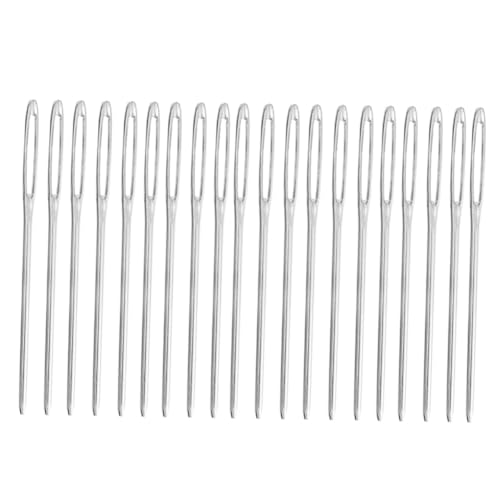 LALAFINA 20pcs 6cm Large Eye Stitching Needles for Easy Yarn Thread for Knitting and Cross Stitching Projects
