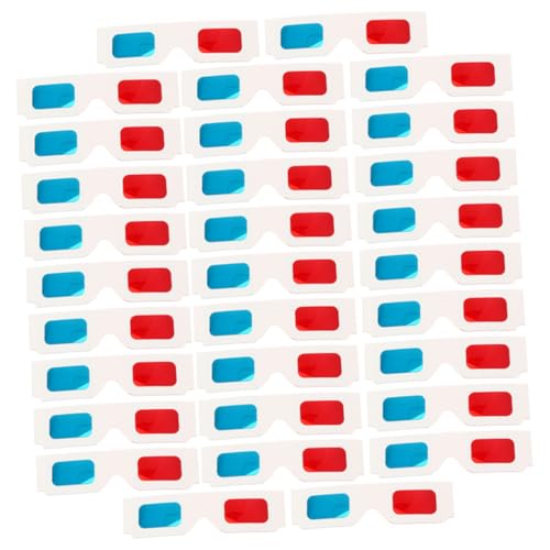 Angoily 60pcs Anaglyph Glasses for Movies Games Paper Viewing Glasses for Home Cinema and Events and Lightweight