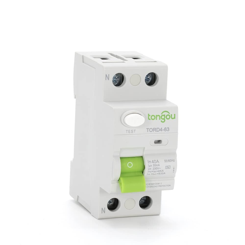 Magnetotermico,Interruttore Magnetotermico 2P 40A RCD RCCB AC 110V 230V 30mA Tipo Interruttore differenziale(40A 300mA)