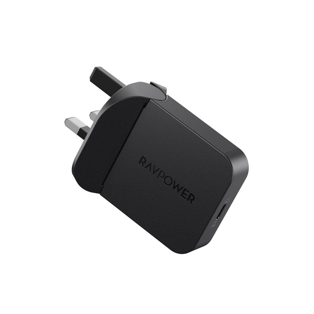 RAVPowerPD Pioneer 35W 1-Port Wall Charger, GaN 5.0, Foldable Compact Design, iSmart Technology, Multi-Protection, Super Slim, Compatible with iPad, iPhone, MacBook, PC1082