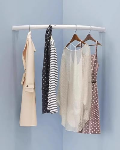 Support de tuyau de tige de garde-robe d'angle incurvé de tige de placard, organisateur de barre suspendue de vêtements de salle de bains de vestiaire...
