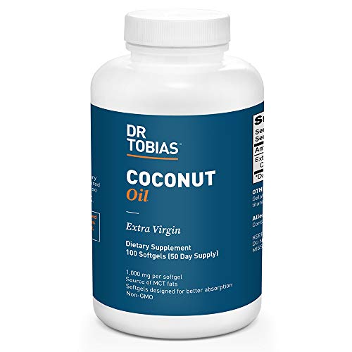 Dr Tobias Coconut Oil - Extra Virgin & Non-GMO Coconut Oil - 1,000 mg (100 Count)