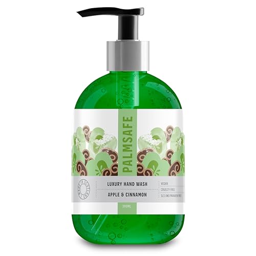 Palmsafe Apple and Cinnamon Luxury Hand Wash 300ML Soothing Hand Cleanser Hydrates Sensitive or Irritated Skin - Natural Bioactives to Nourish and Moisturise Vegan-friendly