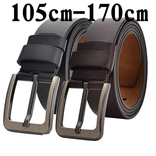 Men’s Plus Size Genuine Leather Belt Cowhide Strap for Jeans Sizes 105–170cm Fashion Casual Wear for Big & Tall Men2