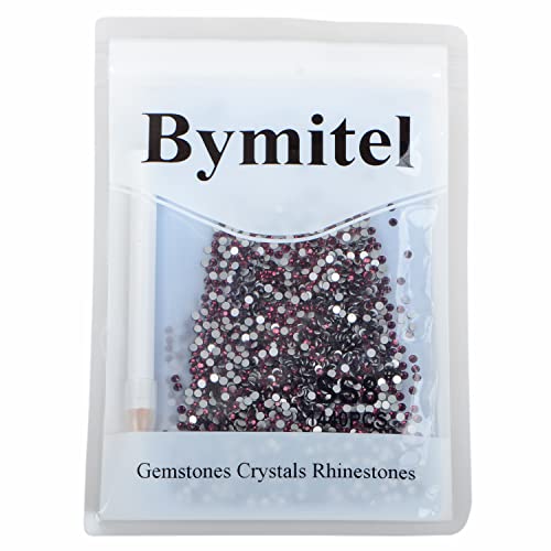 Image of 2880 Pieces Nail Art Rhinestones Non Hotfix Glue Round Flat Glass Crystals for DIY Jewelry Making with a Selection Pen (Ss8 2880pcs, Amethyst)