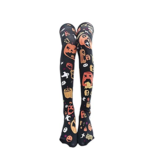 Image of SINROYEE Sexy Cosplay Knee High Stockings Anime Cartoon Printing Thigh High Socks for Women Cute Lolita JK