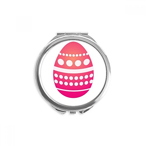 Miroir de poche fête chrétienne motif œuf rose, petit cadeau idéal et symbolique