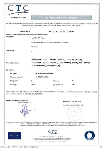 Slip-On Work Shoe for Women - Safety Jogger Suzy Flower UK 3,5 EU 36, Lightweight Slip Resistant, Anti-Static Work Slipper, Ideal for Nurses and Heathcare