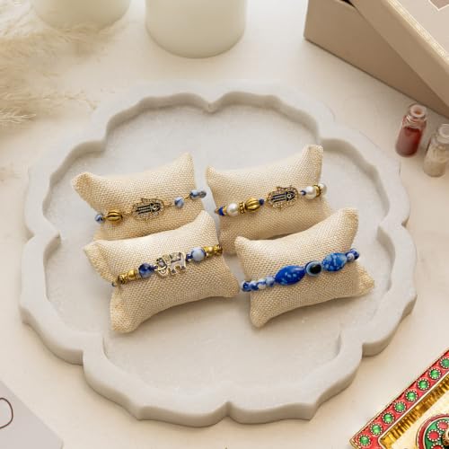 Image of Premium Handmade Designer Rakhi Set for Brother and Bhabhi Adjustable Couple Rakhi with Roli Chawal & Nariyal