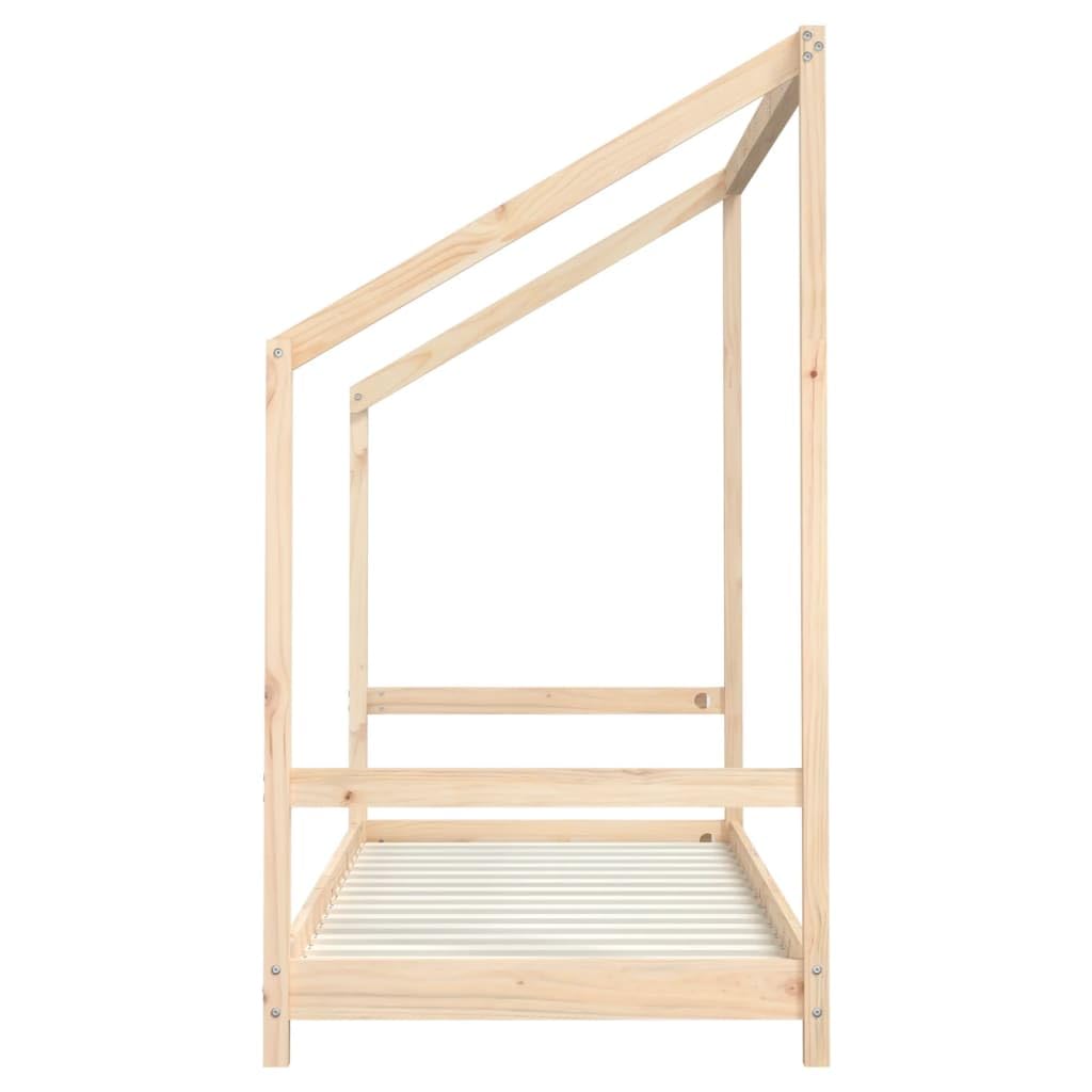 Łóżko dziecięce z litego drewna sosnowego, 2 x 80 x 200 cm ze stelażem, miejsce do spania w pokoju dziecięcym, drewniane łóżko z praktycznym wzorem do łóżeczka dziecięcego i sypialni rosnącej