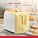 Holstein Housewares 2-Slice Toaster with 7 Browning Settings, Extra-Wide Slots, Reheat, Defrost, Cancel, High-Lift Release, Removable Crumb Tray – Compact Stainless Steel, Yellow