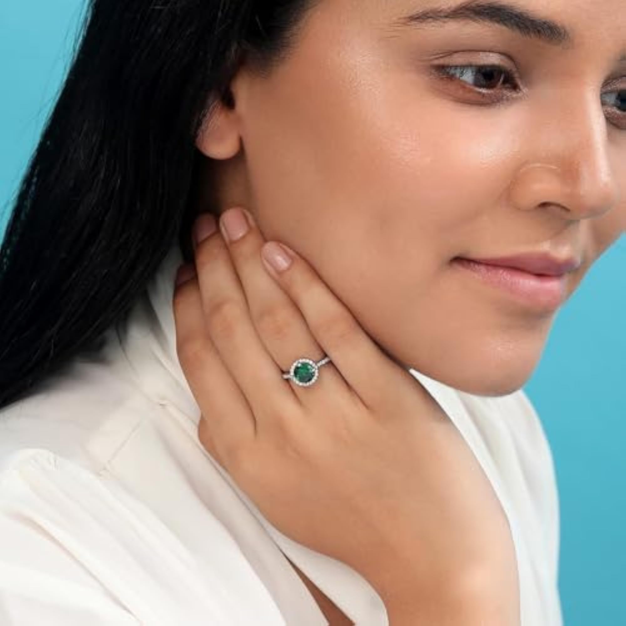 Women's 925 Sterling Silver Rhodium Plated Ring, Gift for Her