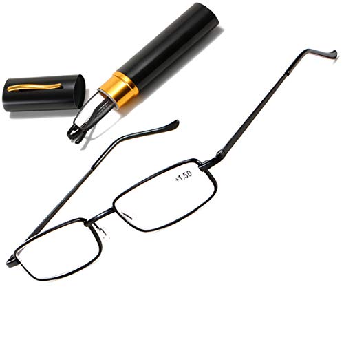 WENDA 超軽量 折り畳み可能な 携帯老眼鏡 含むボックス 男性 釣り 遠足 (K, 2.5)