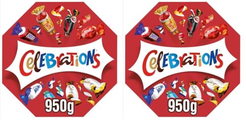 Celebrations - Caja Mezcla de Chocolatinas Mini, 950g - Disfruta de un Variedad de Sabores (Paquete de 2)