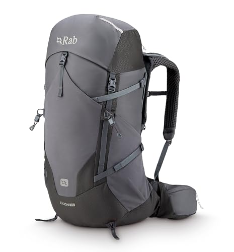 Rab Exion Backpack - Comfortable Daypack for Hiking, Trekking, & Backpacking - Anthracite/Graphene - 38-Liter (Back Length - Medium/Large)