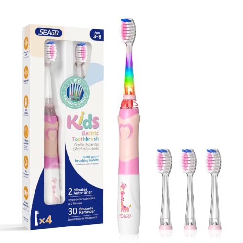 SEAGO Kids Electric Toothbrush, Timer, LED Light...