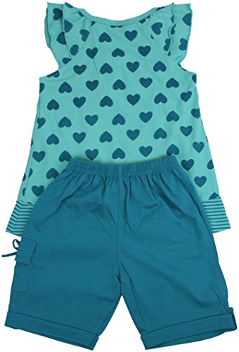 Image of ToBeInStyle Girl's Two Piece Summer Set Cute Tee Top and Matching Shorts Adorable Outfit