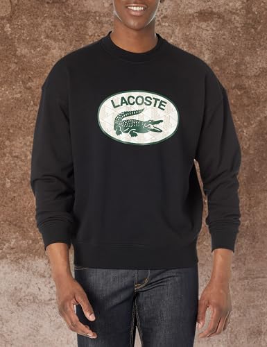 Lacoste Men's Loose Fit Branded Monogram Print Sweatshirt3