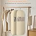 Space Saving Hanging Garment Bag with Self Compression Zipper, Thick Dustproof Garment Bags for Hanging Clothes, Space Saving Garment Bags with Compression Zip Technology (Beige, 44 * 23 * 6IN)