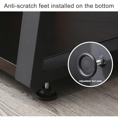 Almacenamiento de medios con rack de audio portátil y mueble AV blanco 7