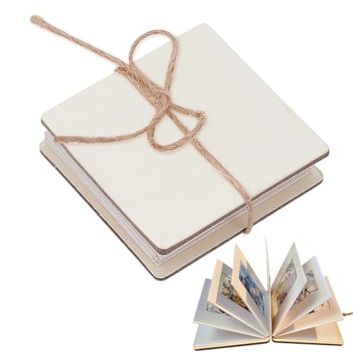 4 Kits de Mini Álbumes de Fotos en Acordión, Blanco, Cuadrado, de Papel, con Cubierta Rígida, Autoadhesivo, Plegable, para Regalos de Aniversario, Boda, Cumpleaños y Manualidades miniatura 1