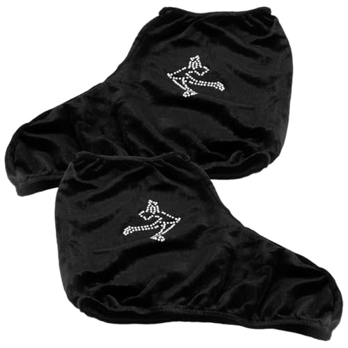 BATHVEVE Fundas para Patines de Hielo de Poliéster Negro, Protectores Elásticos para Botas de Patinaje Artístico Que Protegen del Polvo, Ideales para Patinaje sobre Ruedas