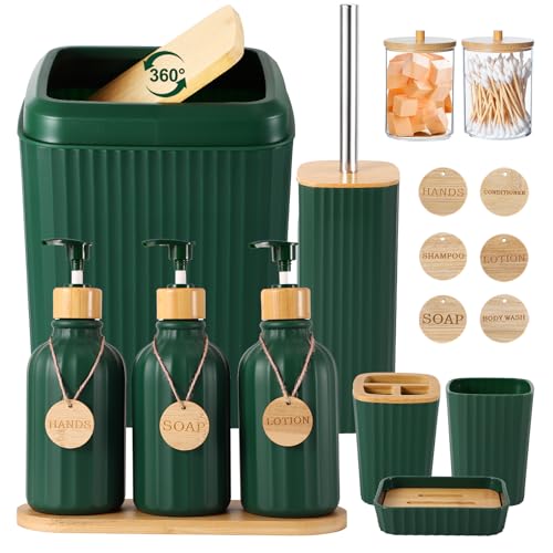 XLHOMO Bathroom Set 17PCS Bathroom Accessories with Trash Can 3PCS