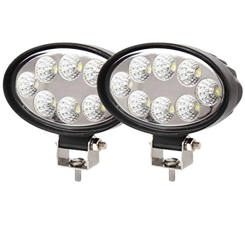 BRIGHTUM 185 W 4d LED Luz de trabajo Luz de trabajo fuera de carretera blanca 12 V 24 V lúmenes redondo reflector Faro Luz Spotlight trabajo SUV UTV ATV del tractor escavatore Truck KFZ (Black)