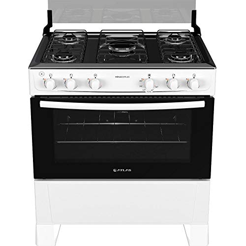Fogão 5 bocas Atlas Mônaco Plus Branco com Acendimento Automático e Mesa Inox