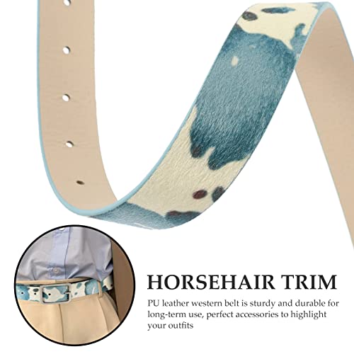 Cow Print Western Belt - Adjustable Genuine Leather Waist Belt for Jeans and Casual Wear4