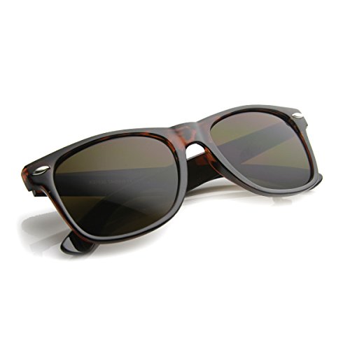zeroUV Classic Eyewear 80's Retro Large Horn Rimmed Style Sunglasses (Tortoise/Brown)3