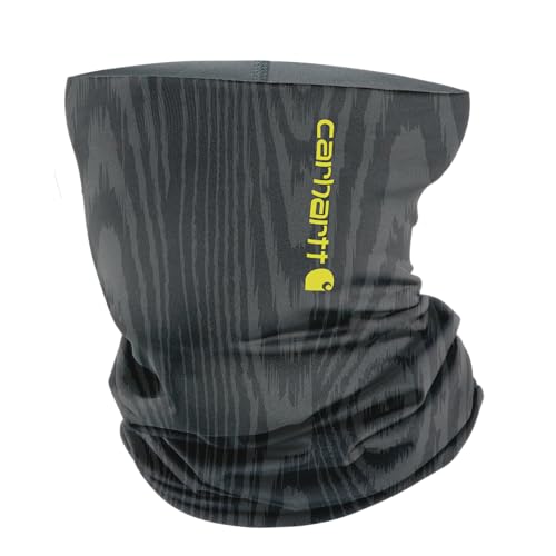 Carhartt Force All-Season Neck Gaiter, Woodgrain Print-Black/Shadow, One Size