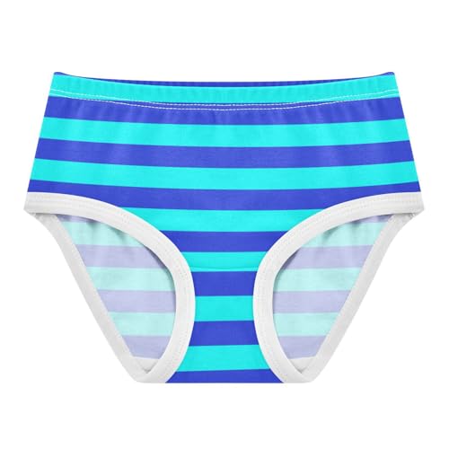 Cyan Navy Stripe Toddler Girls's Underwear 2T