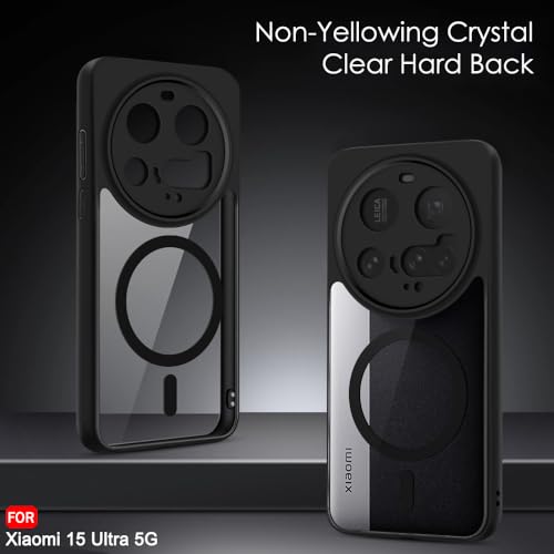 Image of TheGiftKart Hybrid Shockproof Back Cover Case for Xiaomi 15 Ultra 5G | Hard Back Cover Case for Xiaomi 15 Ultra 5G (PC & TPU, MagSafe Compatible, Transparent Clear Back, Black Sides)