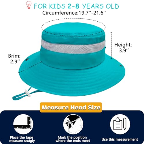 Image of Outdoor Kids Sun Hat for Boys Girls Wide Brim Mesh Bucket Hat UPF 50+ Sun Protection Breathable Summer Fishing Safari Hat