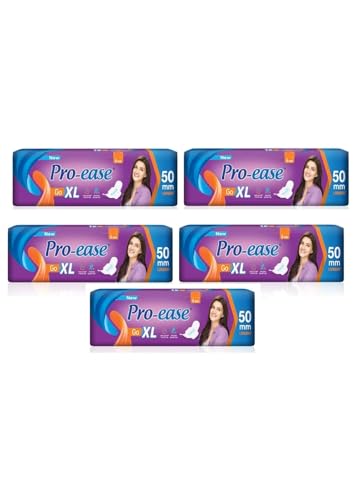Image of Pro-ease Go XL Sanitary Pads, 50mm Longer, Long-Lasting Protection, Pack of 5