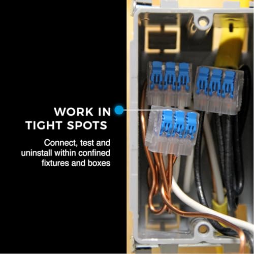 Image of Ideal Electrical in-Sure Lever Wire Connector,12 AWG, 3-Port (30-35L23J), Jar of 350-Compact Releasable Connectors for Solid and Stranded Wires
