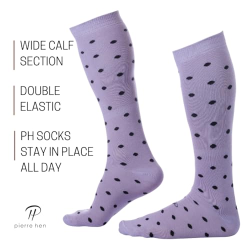 Pierre Henry Over the Calf Socks for Men (9 pairs) | Colorful Funky Dress Socks | Cotton made over the calf dress socks3