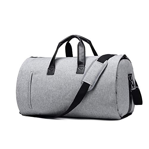 Business Travel Duffle Bag Garment Bags Oversized Flight Bag Weekender Travel Suit Bag 55L Super Capacity Travel Bag (Gray)
