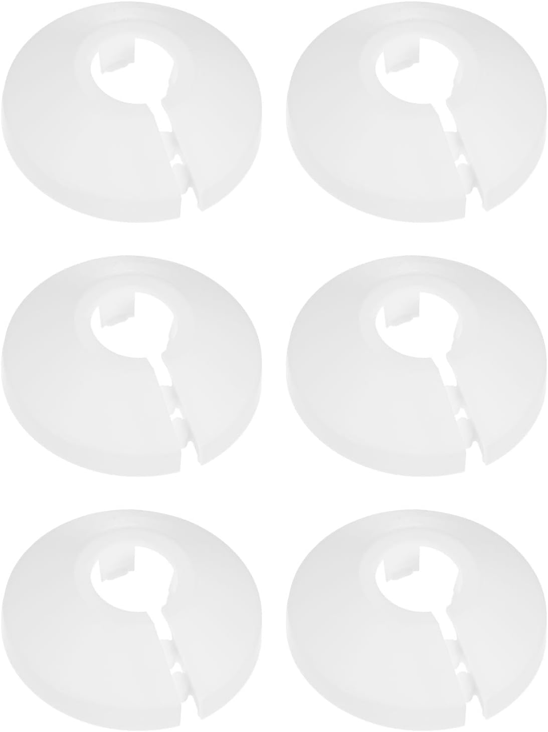 6-Pack Pipe Cover Decoration, Suit for 12mm Outer Diameter Flange Water Pipe Escutcheon Water Pipe Drain Line Cover for Radiator Pipe/Water Drain Tube [White]