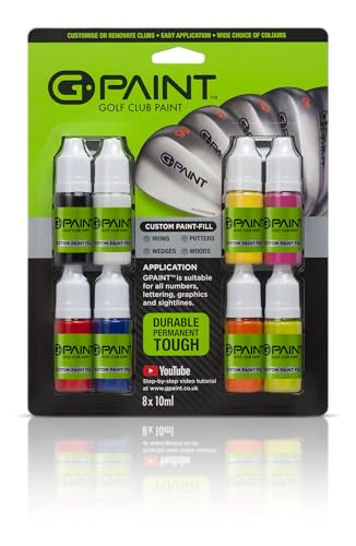 G-Paint Golf Club Paint Touch Up, Fill In, Customize or Renovate Your Clubs - 8 Pack of 10ml...