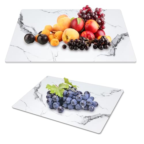 Catálogo para Comprar On-line Tabla en blanco comprados en linea. 41 JAMBALAY - Juego de 2 tablas de cortar de vidrio templado para cocina, juego de 2 tablas de cortar de vidrio blanco, 12 x 8 pulgadas y 16 x 12 pulgadas, con pie antideslizante,...