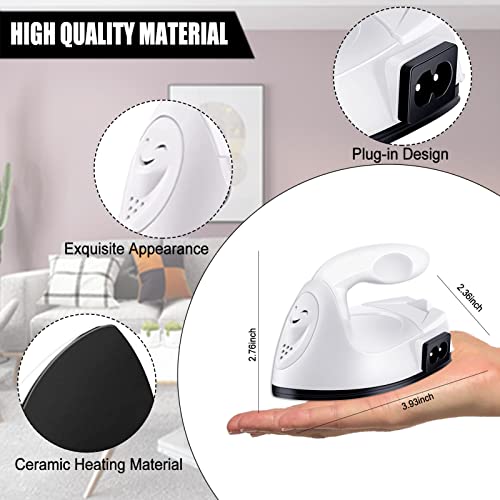 Mini Heat Press Small Iron Portable Heat Press Machine Mini Craft Iron with Charging Base Accessories for DIY T-Shirts, Shoes, Bag and Hats Heat Transfer Vinyl Projects (White) - Image 3