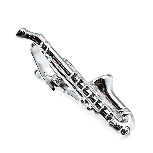HAWSON Saxophone Tie Clip 2 Inches Musical Mens Tie Bar Party Accessories