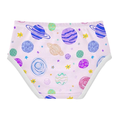 Joisal Colorful Toddler Underwear Floral 2t Cotton Girl Panties Cute Colorful Planets Stars Light Purple Kids Briefs Undies2