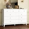 White Dresser 10 Drawer Dresser Wood Bedroom Dresser Chest of Drawers for Nursery Storage Drawer Organizer with Easy Pull Handle for Living Room Closet Hallway